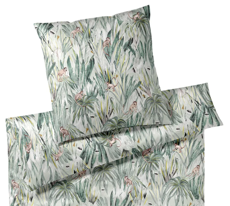 Bambus Satin Bettwäsche Monkeys mit Äffchen-Motiv