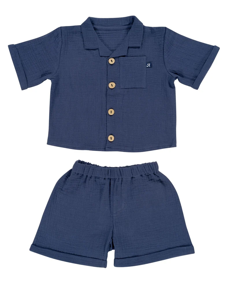 Sommer-Set Mull 2-teilig - Navy