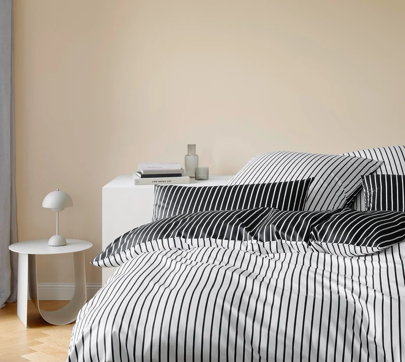 Mako Satin Wende-Bettwäsche Lined mit Streifen