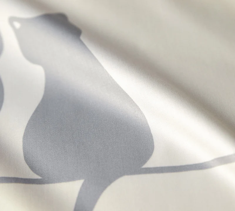 Mako Satin Wende-Bettwäsche You & Me mit Katzenmotiv