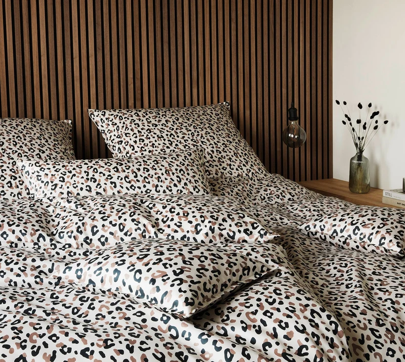 Mako Satin Bettwäsche Leolook mit Leo-Muster
