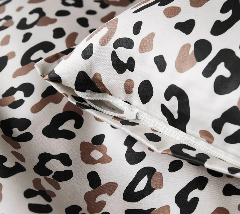 Mako Satin Bettwäsche Leolook mit Leo-Muster