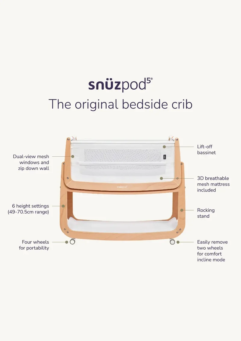 Beistellbett 'SnüzPod 5' Natur