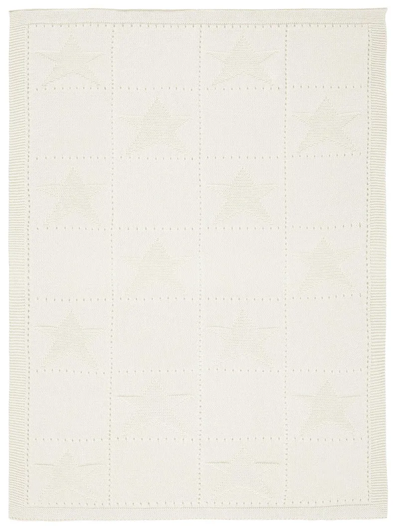 Strickdecken - Sterne creme