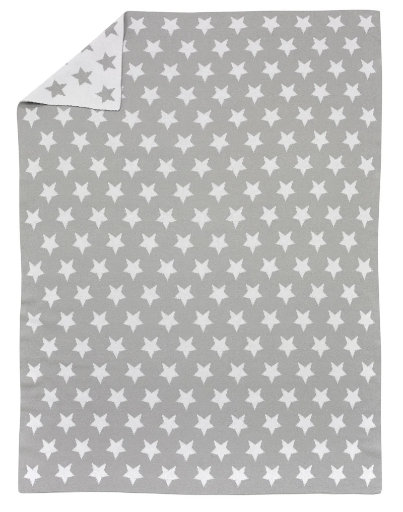 Strickdecken - Stars silber