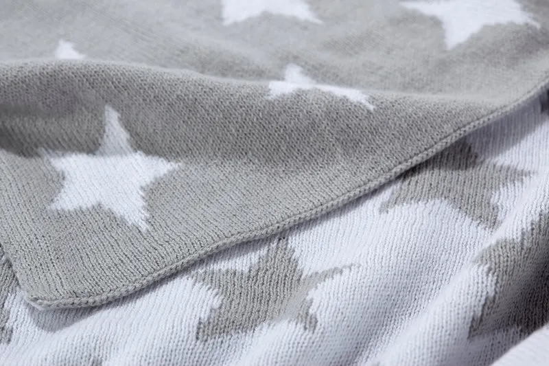Strickdecken - Stars silber