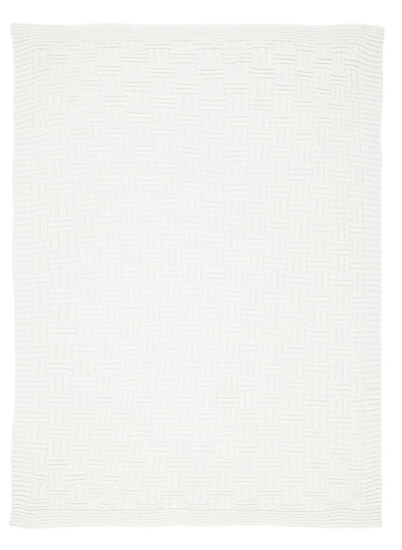 Strickdecken - Karo offwhite