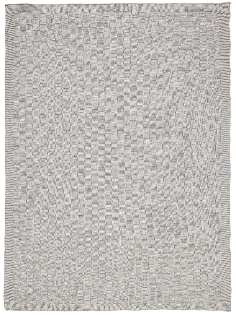 Strickdecken - Karo grau