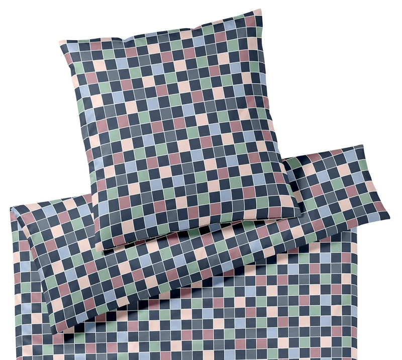 Interlock Jersey Bettwäsche Scrabble Jersey mit Schachbrett-Karo