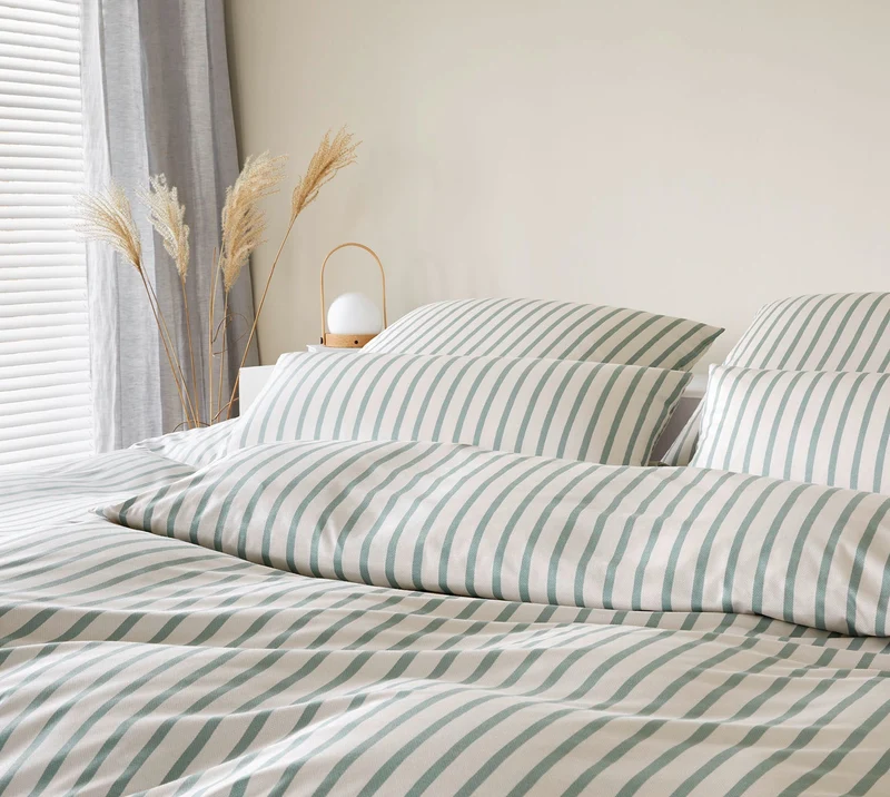 Interlock Jersey Bettwäsche Naturally mit Streifen