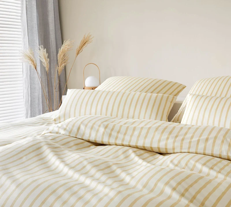 Interlock Jersey Bettwäsche Naturally mit Streifen
