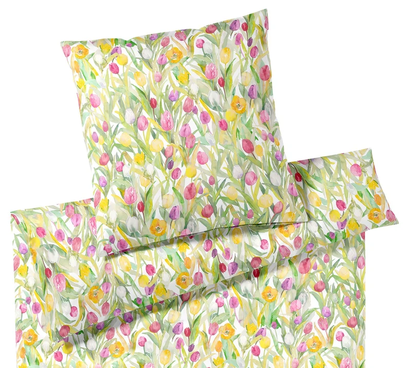 Interlock Jersey Bettwäsche Tulpen Jersey mit Blumenmotiv