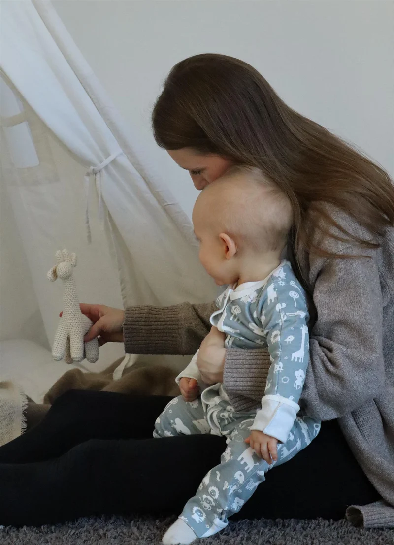 Schlafanzug mit Klappbündchen - Zootiere
