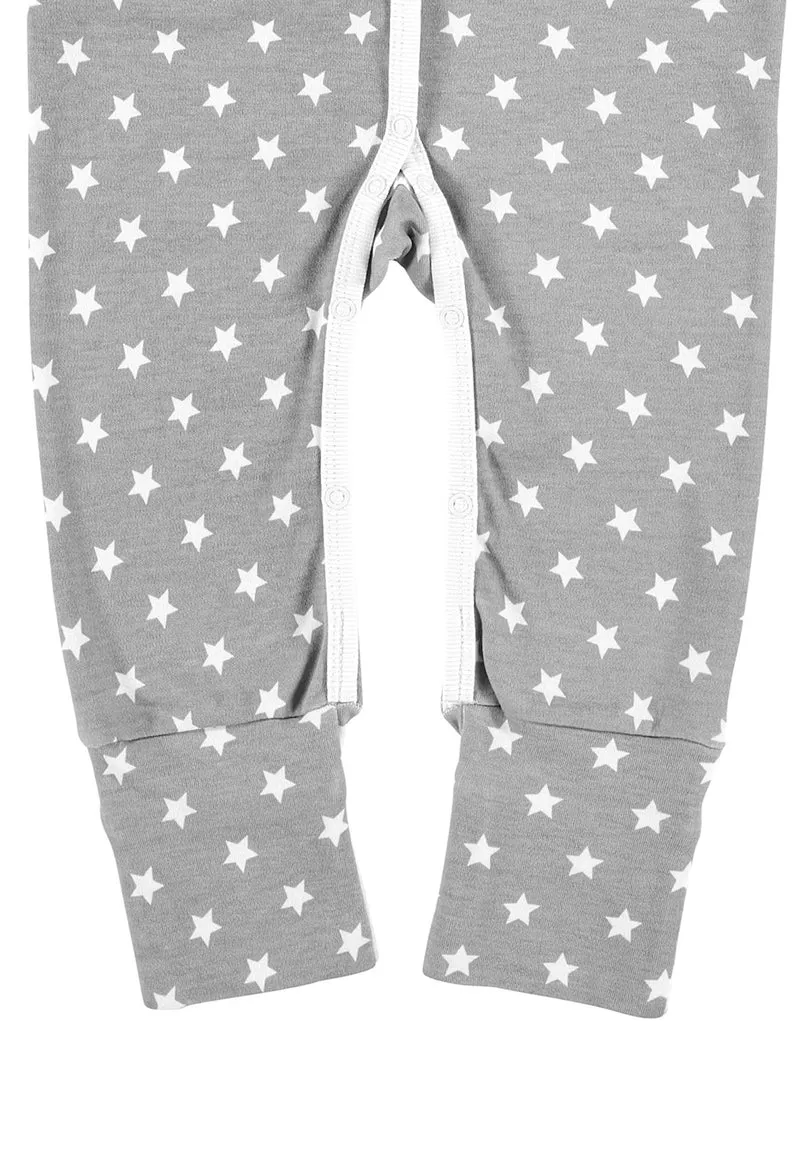 Schlafanzug mit Klappbündchen - Stars silber