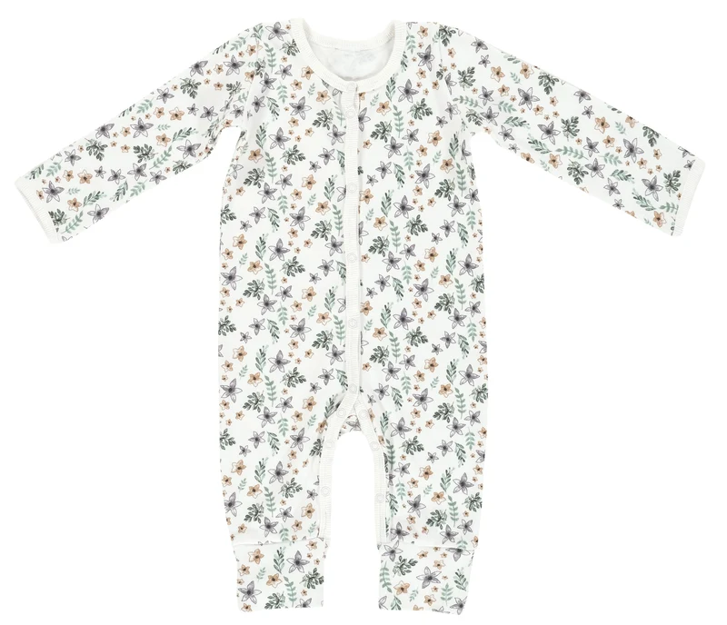 Schlafanzug mit Klappbündchen - Petit Fleurs