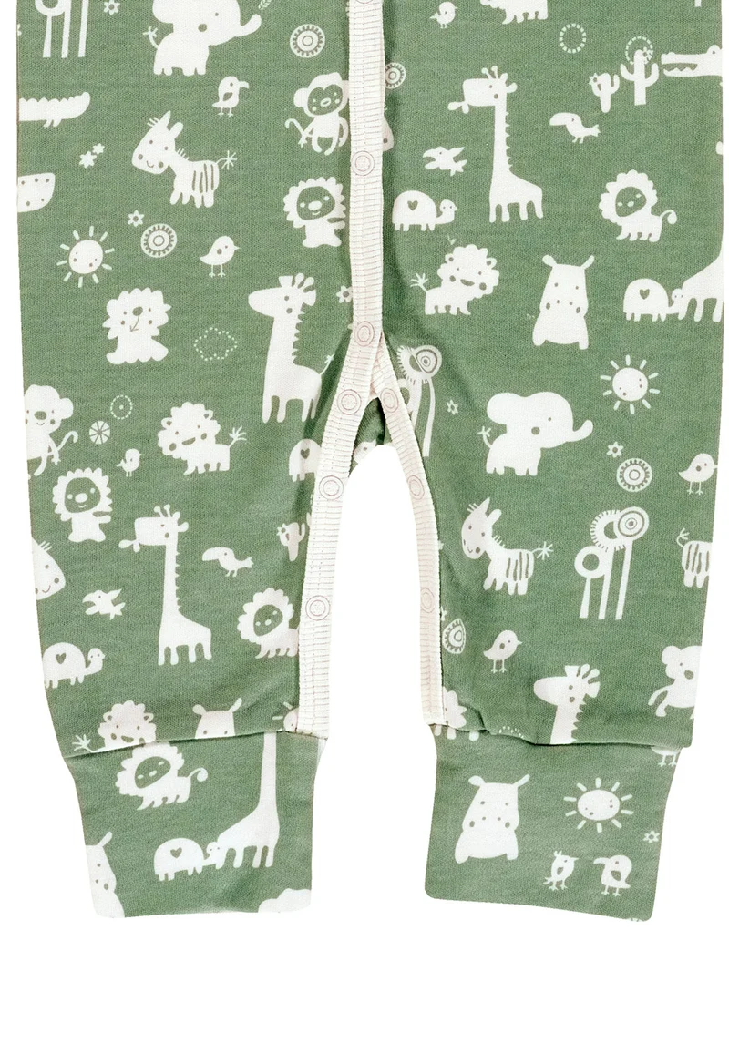 Schlafanzug mit Klappbündchen - Granite Animals