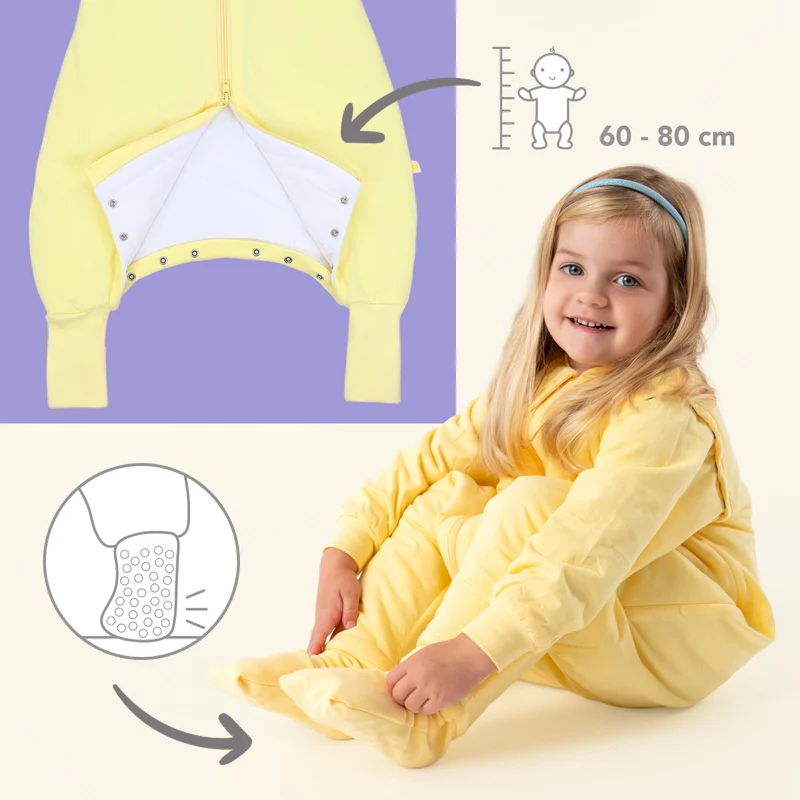Schlafsack mit Füßen und umklappbaren Bündchen, 3.5 TOG