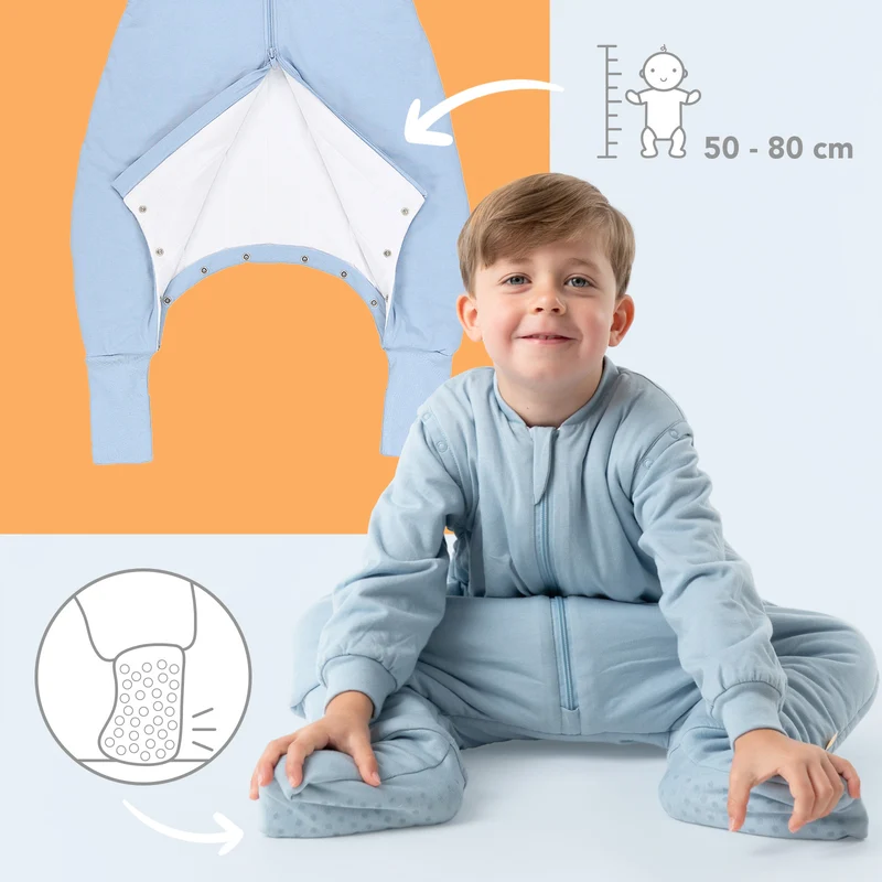 Schlafsack mit Füßen und umklappbaren Bündchen, 3.5 TOG