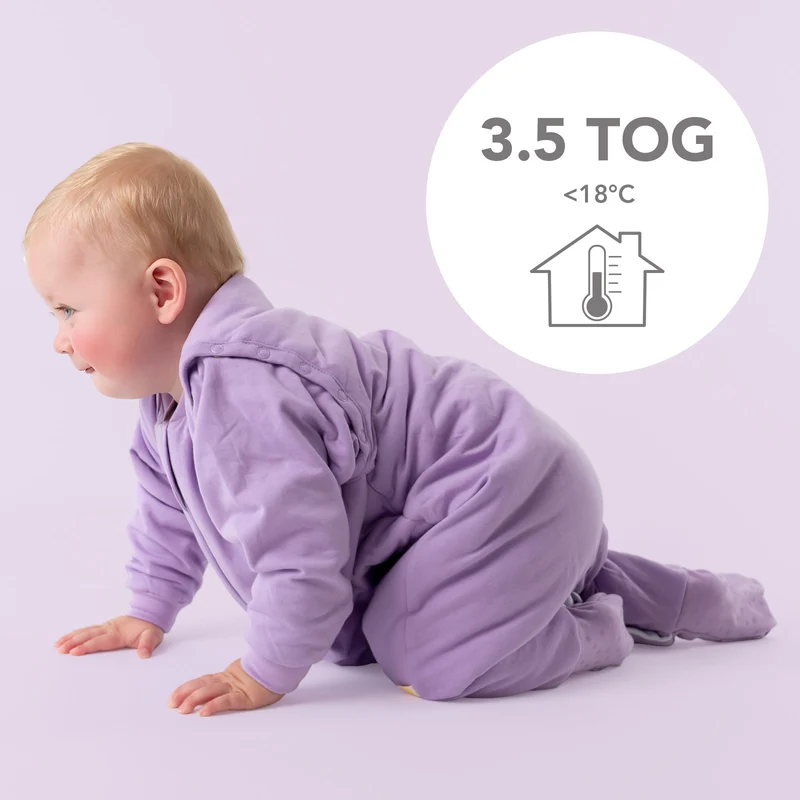 Schlafsack mit Füßen und umklappbaren Bündchen, 3.5 TOG