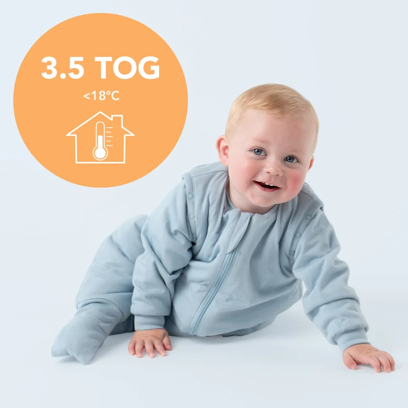Schlafsack mit Füßen und umklappbaren Bündchen, 3.5 TOG