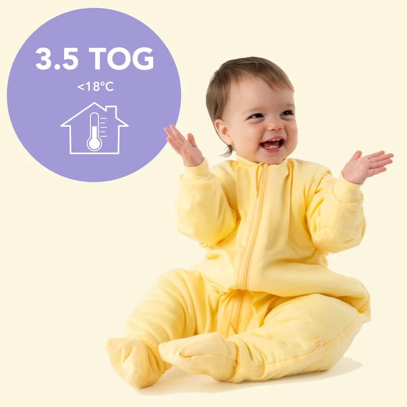 Schlafsack mit Füßen und umklappbaren Bündchen, 3.5 TOG