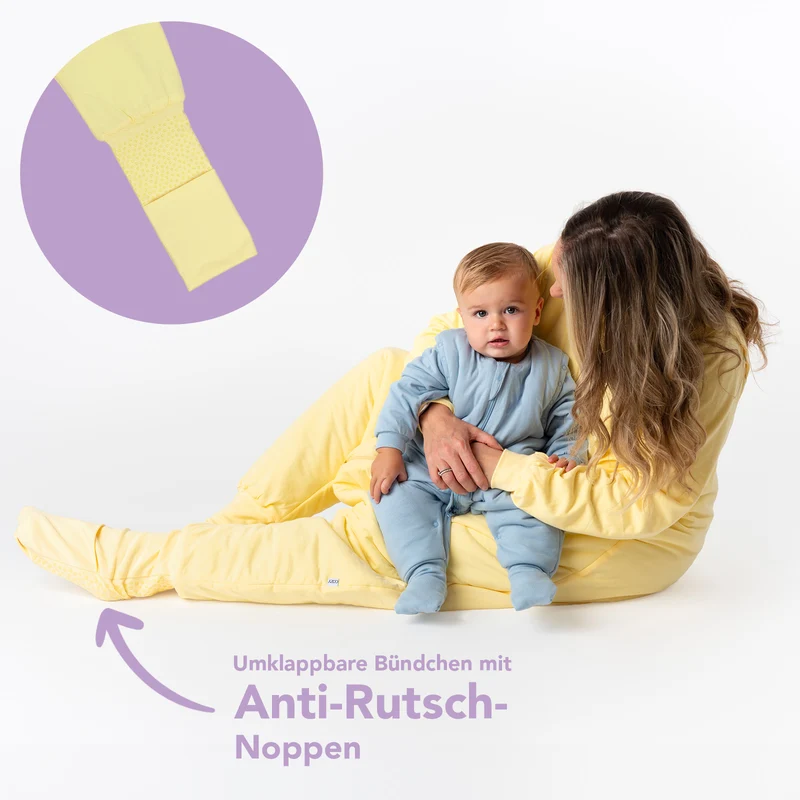 Schlafsack mit Füßen für Erwachsene mit umklappbaren Bündchen und Ärmeln, 1.0 TOG