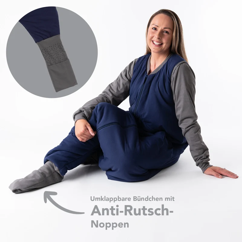 Schlafsack mit Füßen für Erwachsene mit umklappbaren Bündchen, 3.5 TOG