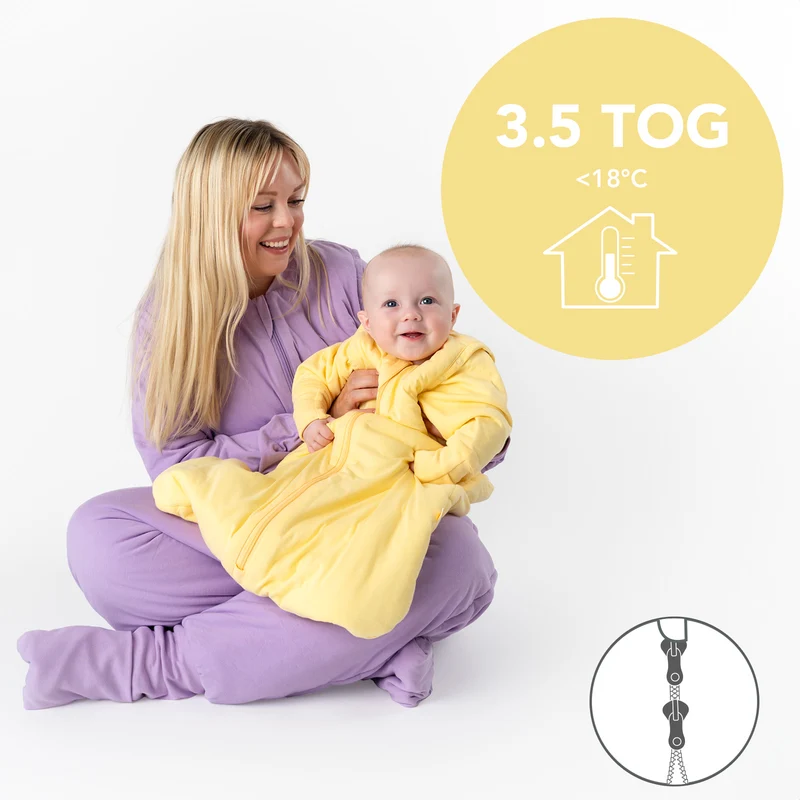 Schlafsack mit Füßen für Erwachsene mit umklappbaren Bündchen, 3.5 TOG