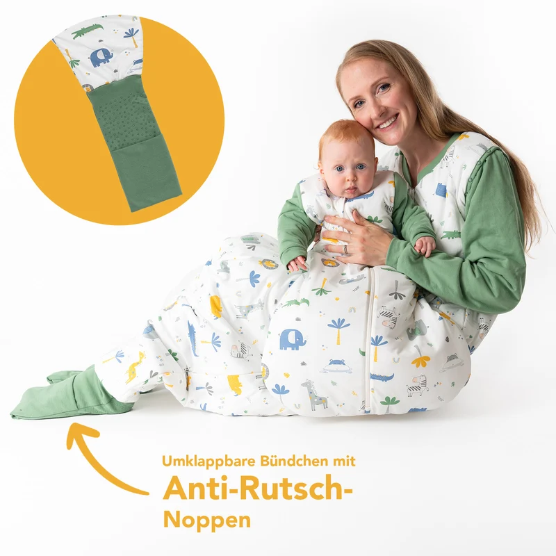 Schlafsack mit Füßen für Erwachsene mit umklappbaren Bündchen, 2.5 TOG