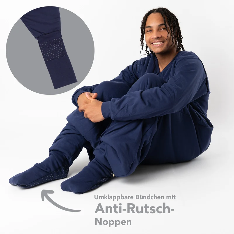 Schlafsack mit Füßen für Erwachsene mit umklappbaren Bündchen, 2.5 TOG