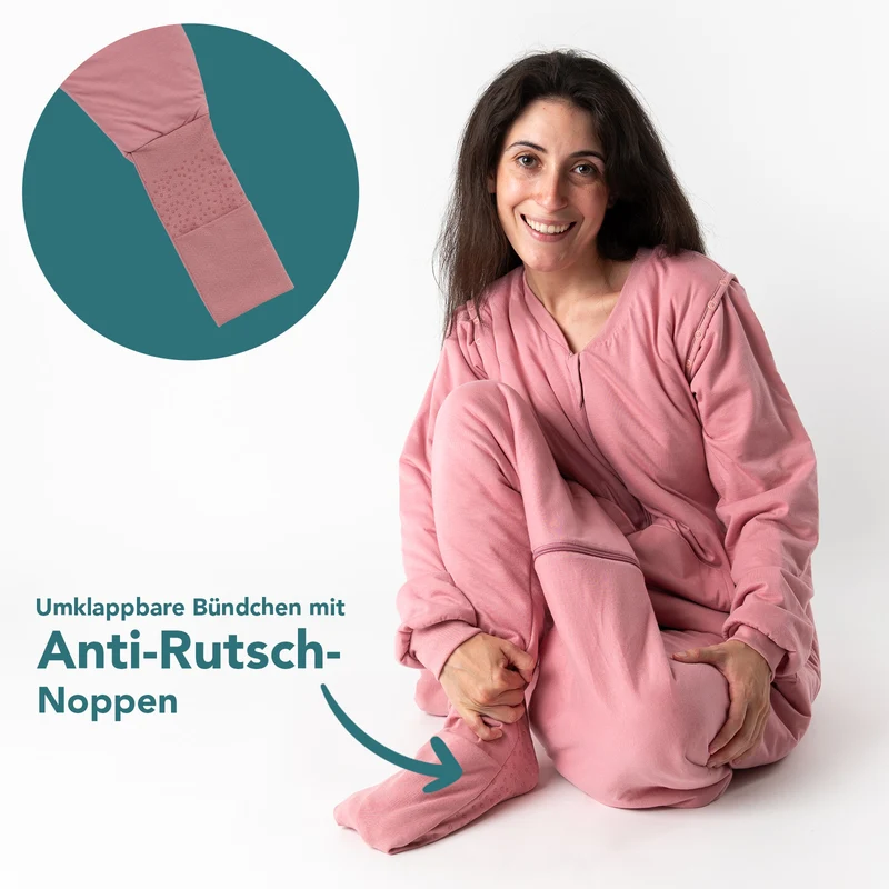 Schlafsack mit Füßen für Erwachsene mit umklappbaren Bündchen, 2.5 TOG