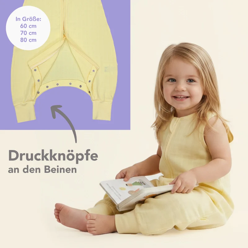 Musselin Schlafsack mit Füßen, 0.5 TOG