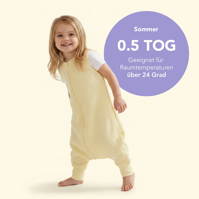 Musselin Schlafsack mit Füßen, 0.5 TOG