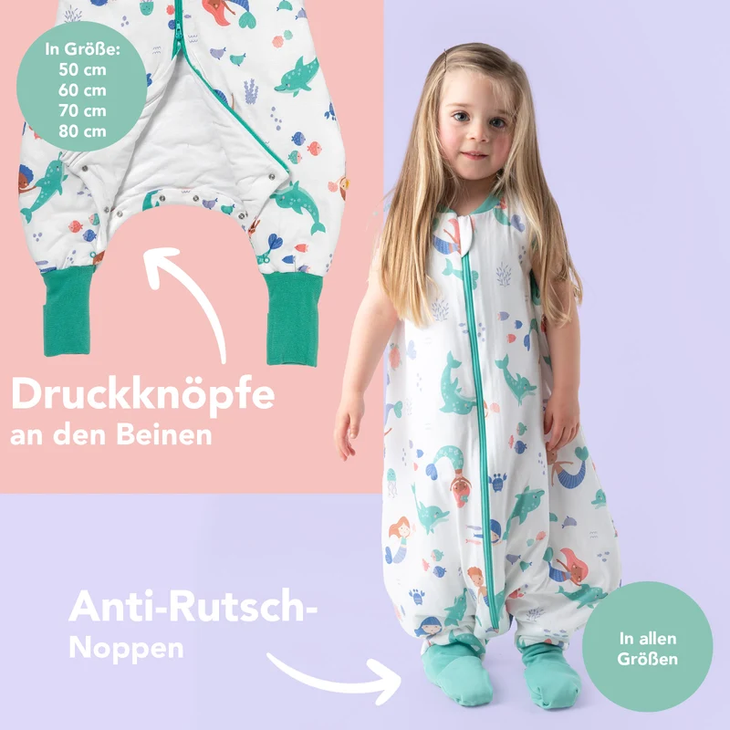 Schlafsack mit Füßen und umklappbaren Bündchen, 1.0 TOG