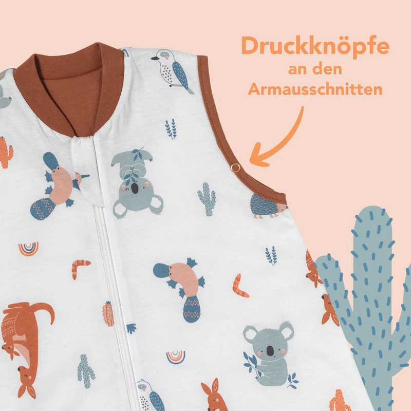 Schlafsack mit Füßen und umklappbaren Bündchen, 1.0 TOG