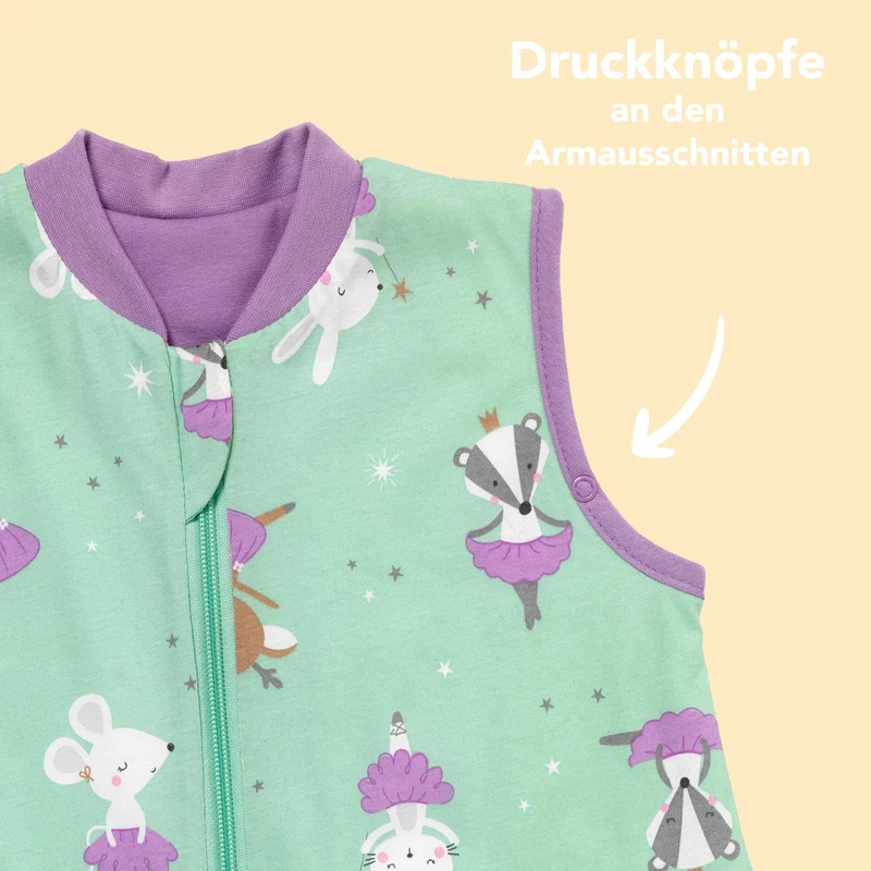 Schlafsack mit Füßen und umklappbaren Bündchen, 1.0 TOG