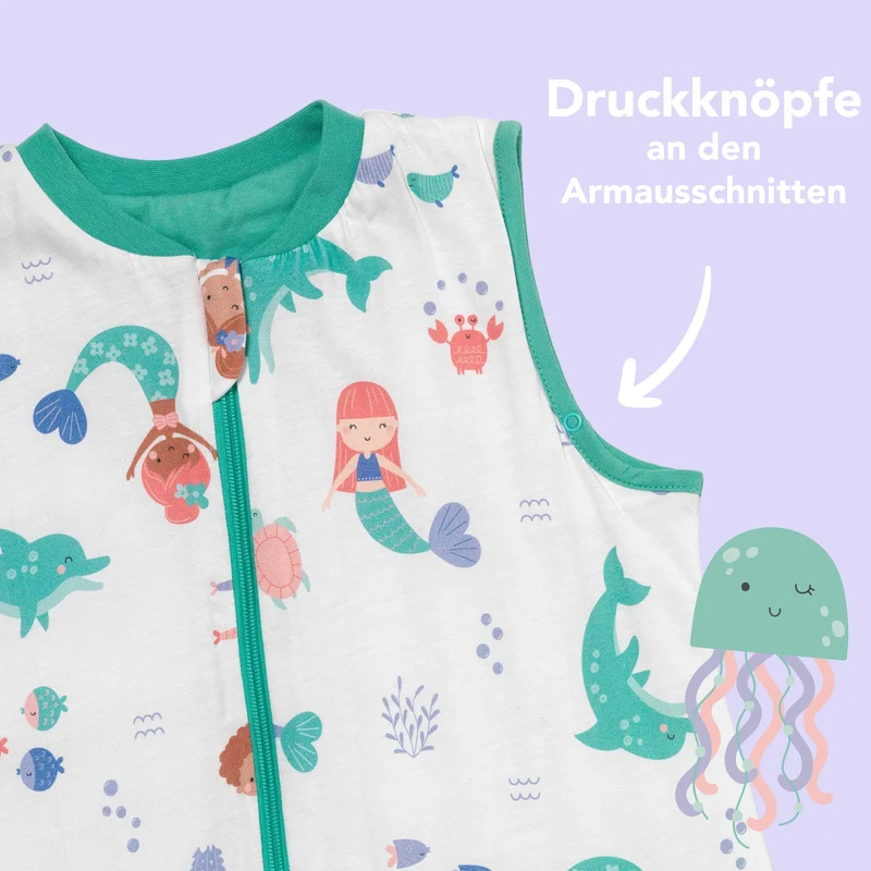 Schlafsack mit Füßen und umklappbaren Bündchen, 1.0 TOG