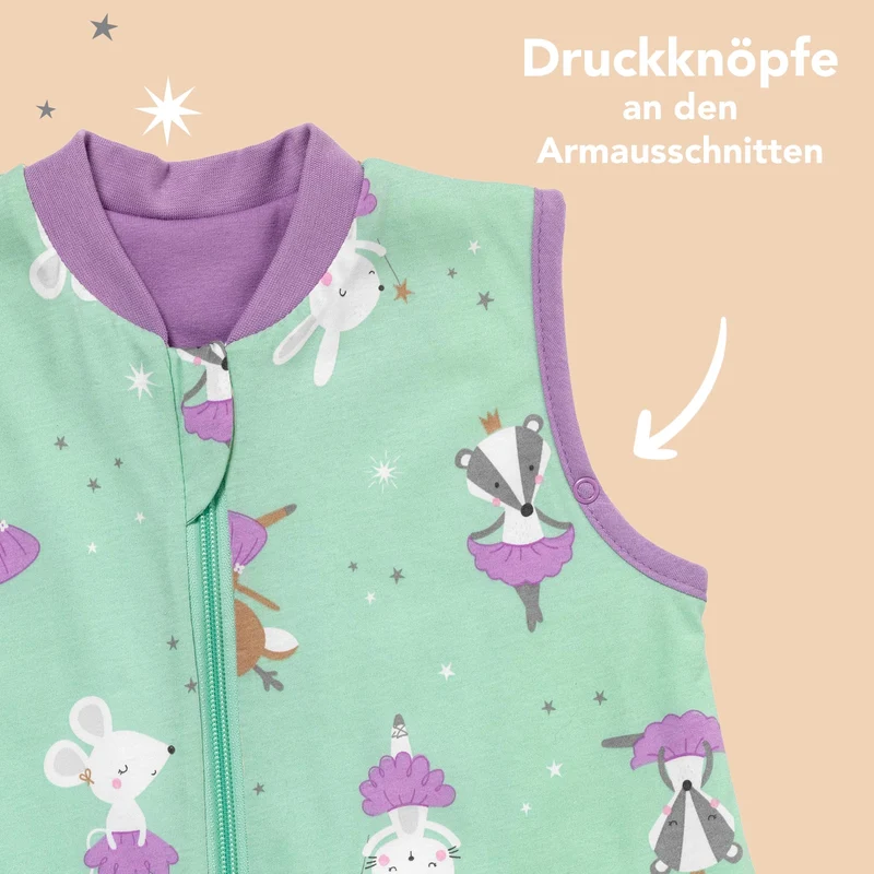 Schlafsack mit Füßen und umklappbaren Bündchen, 1.0 TOG