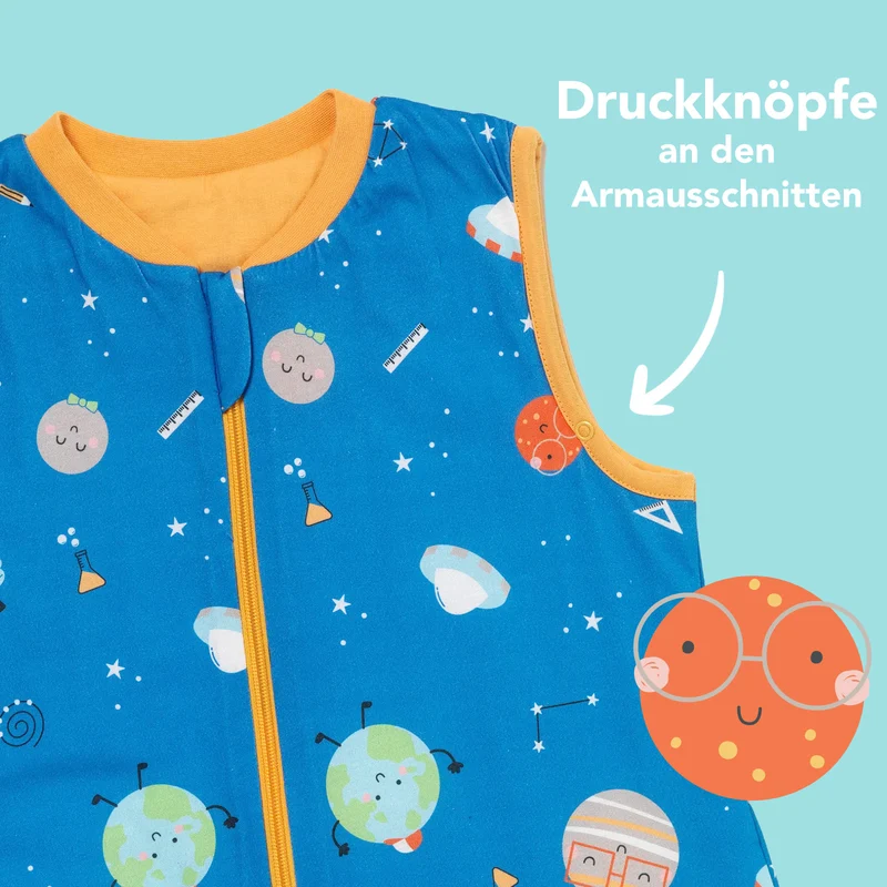 Schlafsack mit Füßen und umklappbaren Bündchen, 1.0 TOG