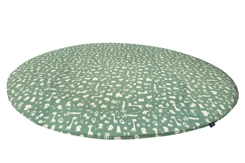 Krabbeldecke rund Jersey - Granite Animals