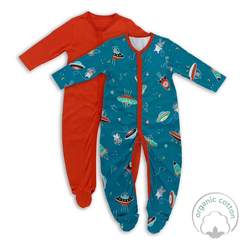 Bio Baby-Schlafanzug langarm 2er Pack