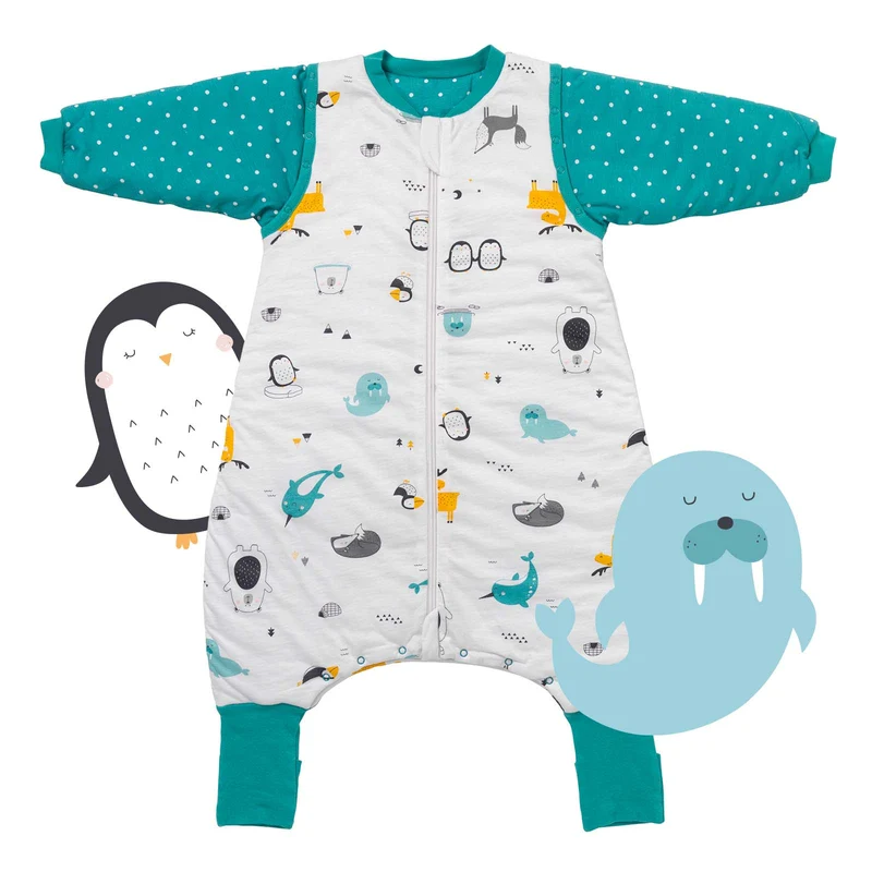 Bio Schlafsack mit Füßen und umklappbaren Bündchen 3.5 TOG