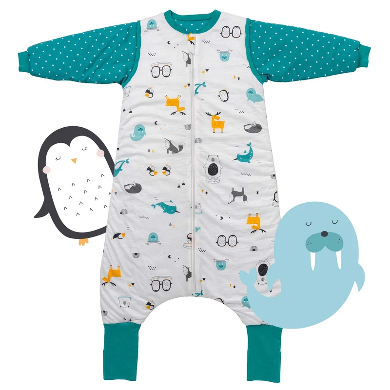 Bio Schlafsack mit Füßen und umklappbaren Bündchen 3.5 TOG