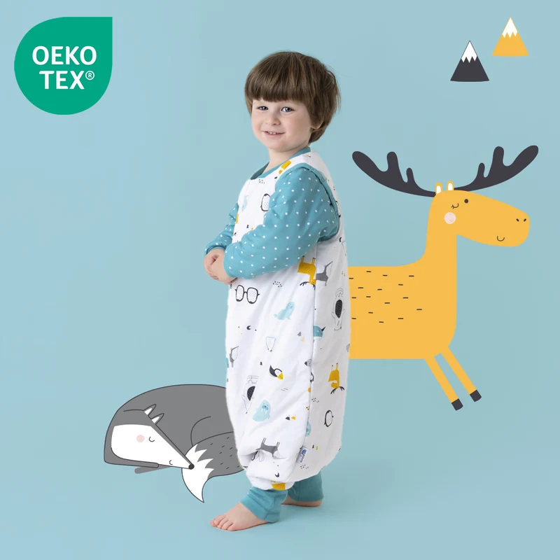 Bio Schlafsack mit Füßen und umklappbaren Bündchen 3.5 TOG