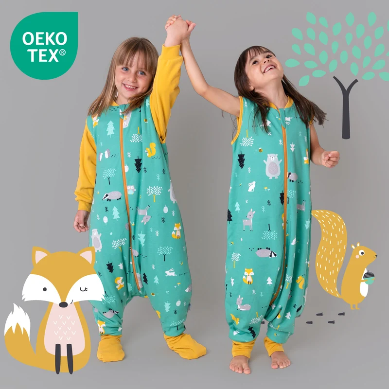 Bio Schlafsack mit Füßen und umklappbaren Bündchen 3.5 TOG