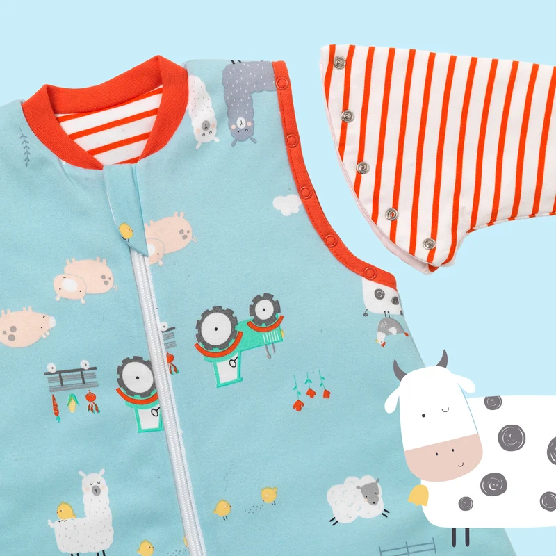 Bio Schlafsack mit Füßen und umklappbaren Bündchen 3.5 TOG