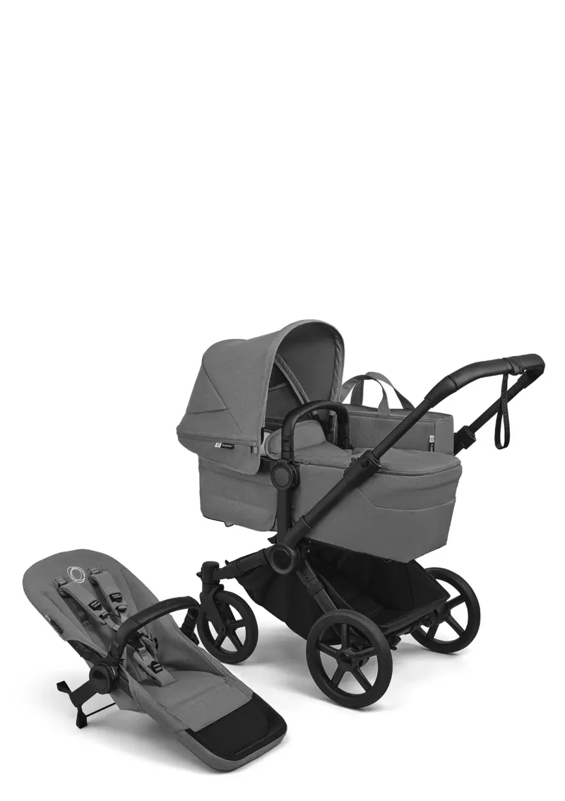 'Donkey 6 Double' Bundle – Unverzichtbares Kinderwagen-Set Moon Grey