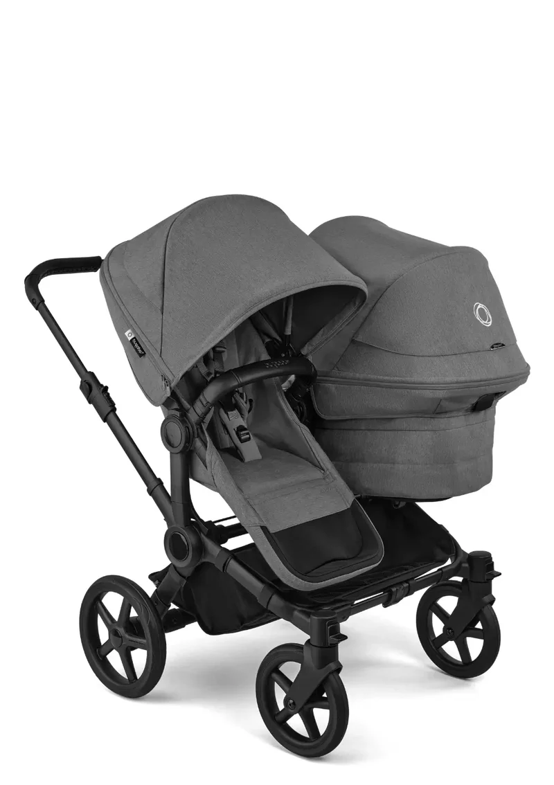 'Donkey 6 Double' Bundle – Unverzichtbares Kinderwagen-Set Moon Grey