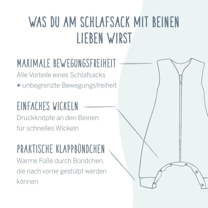 Schlafsack mit Beinen Light - LaLeLu