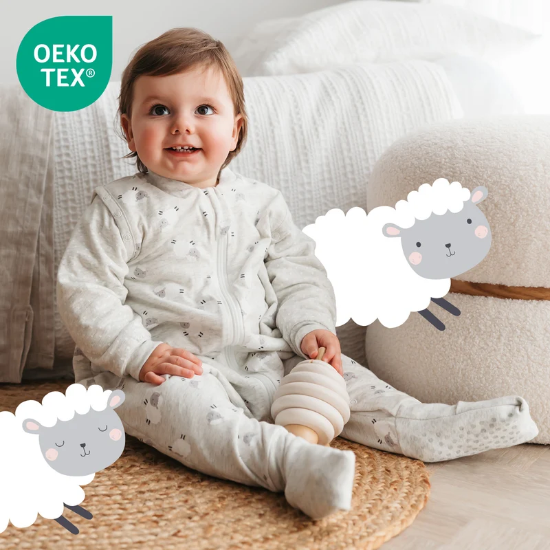 Schlafsack mit Füßen und umklappbaren Bündchen, 3.5 TOG